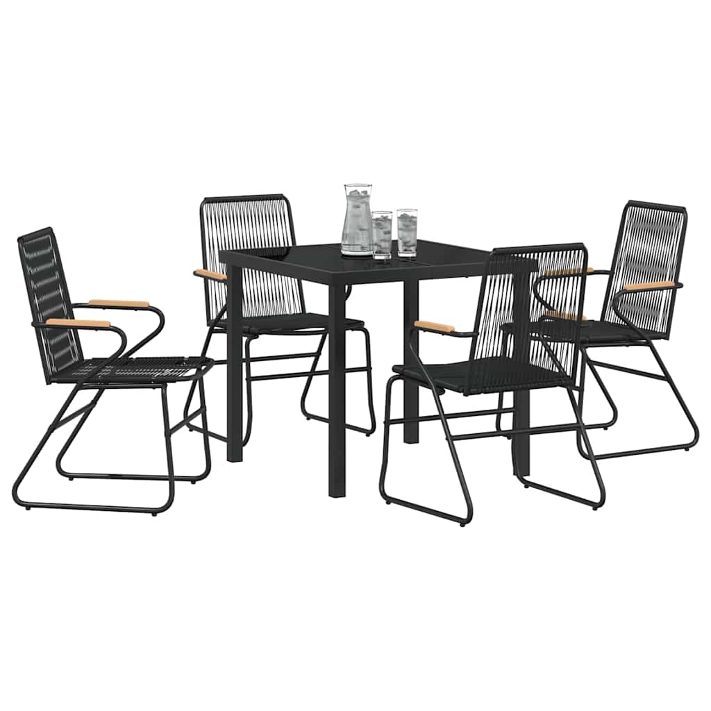 Kert étkező szett 5 pcs Fekete Porszórt acél
