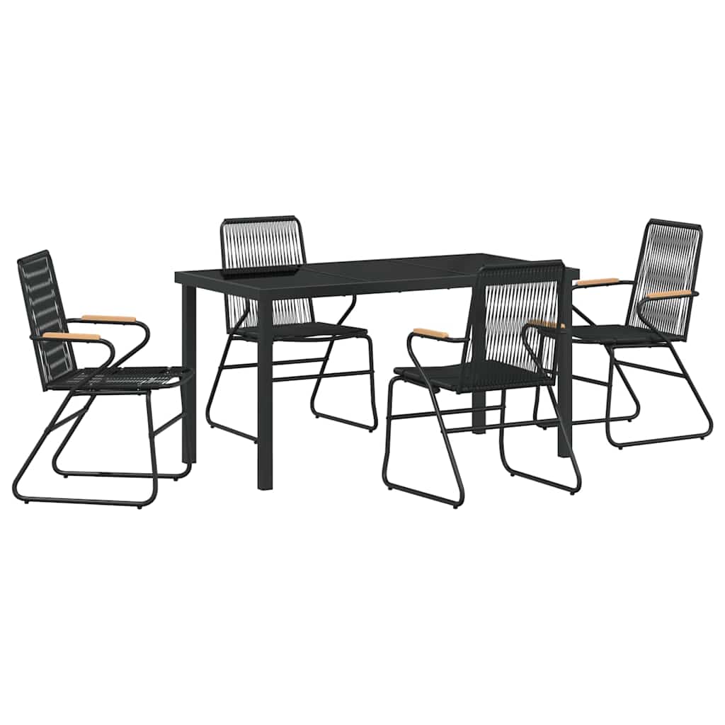 Kert étkező szett 5 pcs Fekete Porszórt acél
