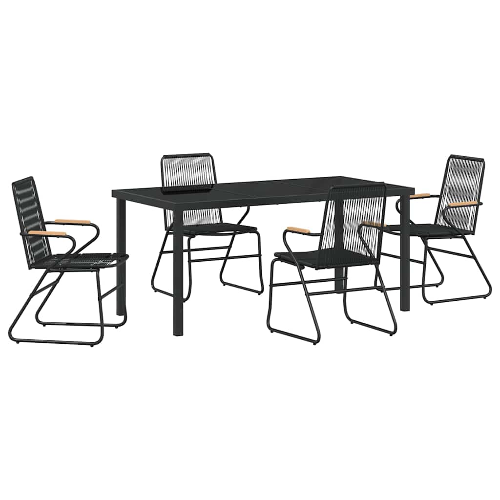 Kert étkező szett 5 pcs Fekete Porszórt acél