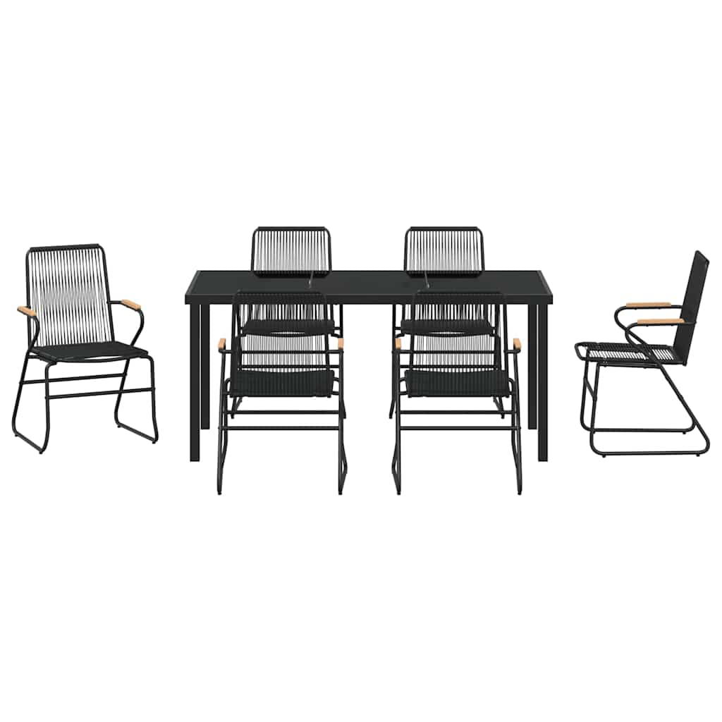 Kert étkező szett 7 pcs Fekete Porszórt acél