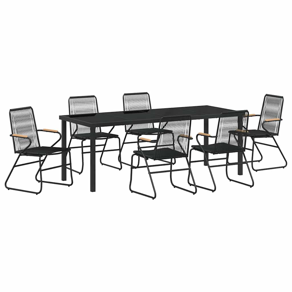 Kert étkező szett 7 pcs Fekete Porszórt acél
