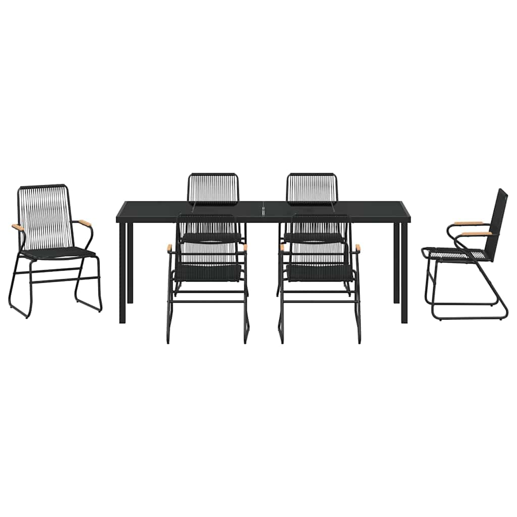 Kert étkező szett 7 pcs Fekete Porszórt acél