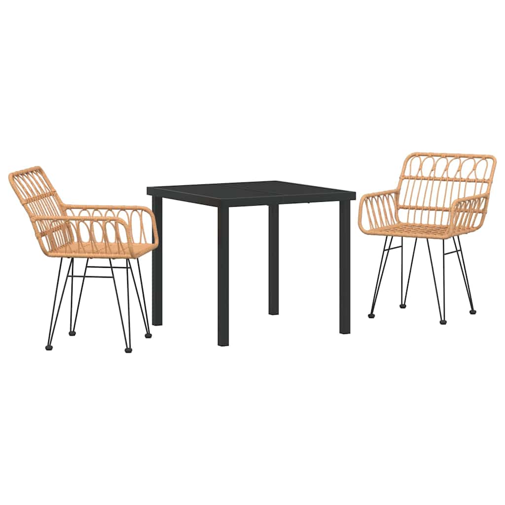 Kert étkező szett 3 pcs Barna Porszórt acél