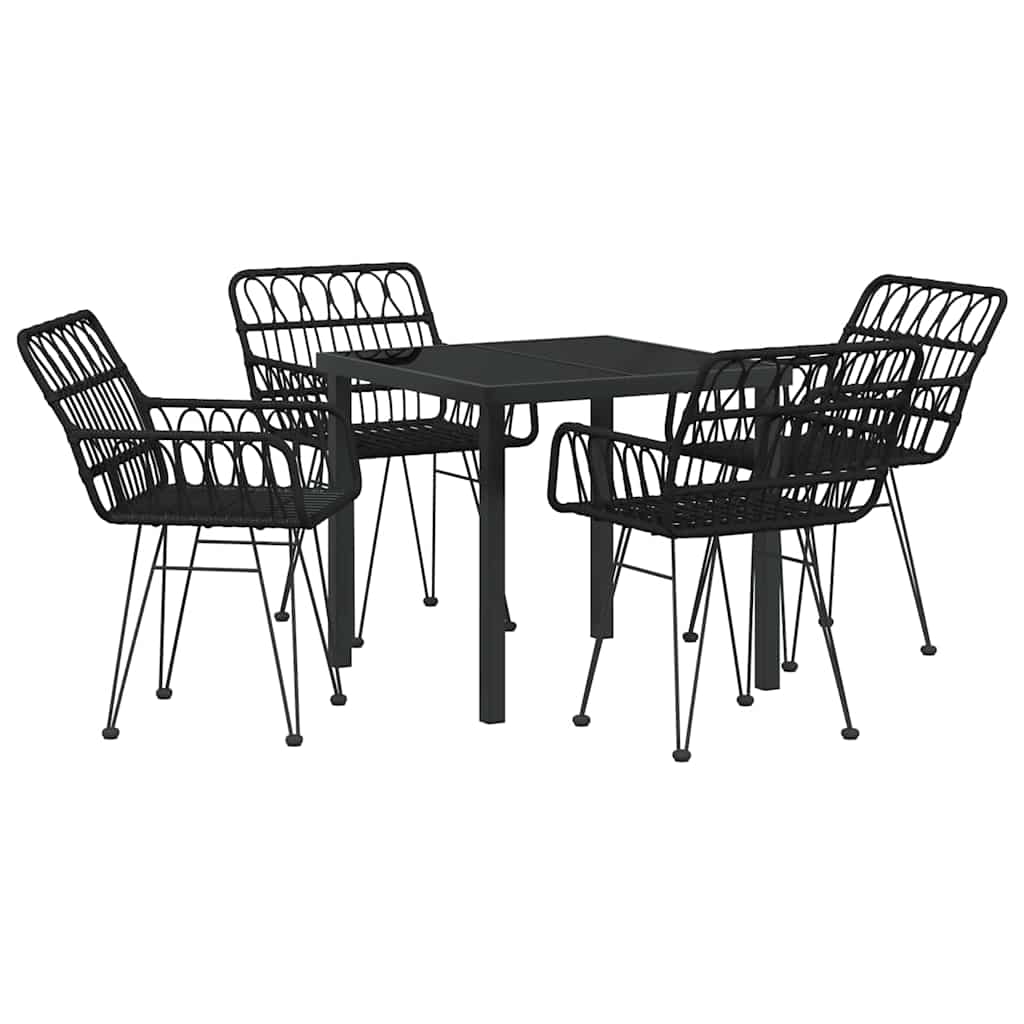 Kert étkező szett 5 pcs Fekete Porszórt acél