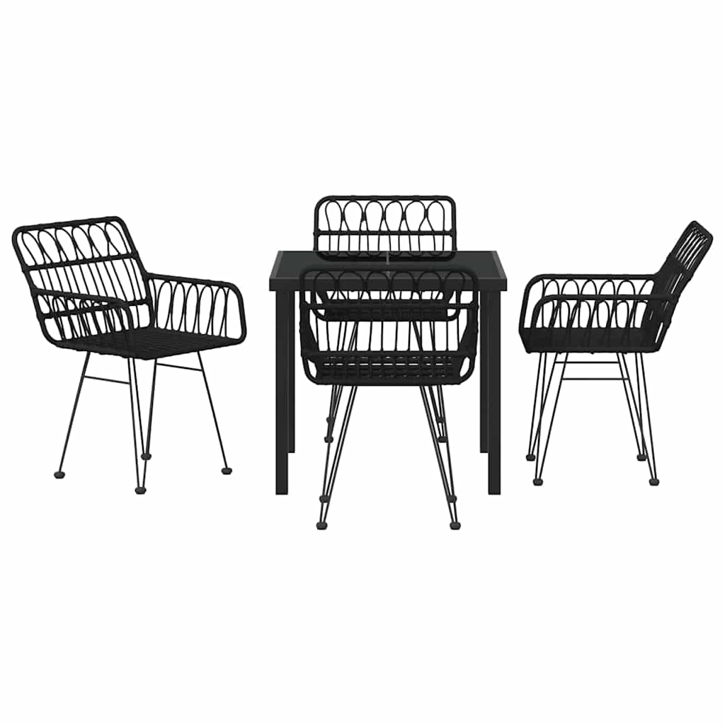 Kert étkező szett 5 pcs Fekete Porszórt acél