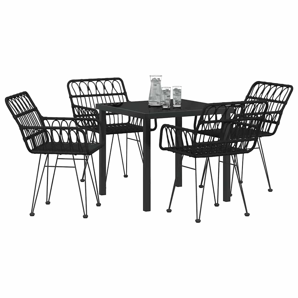 Kert étkező szett 5 pcs Fekete Porszórt acél