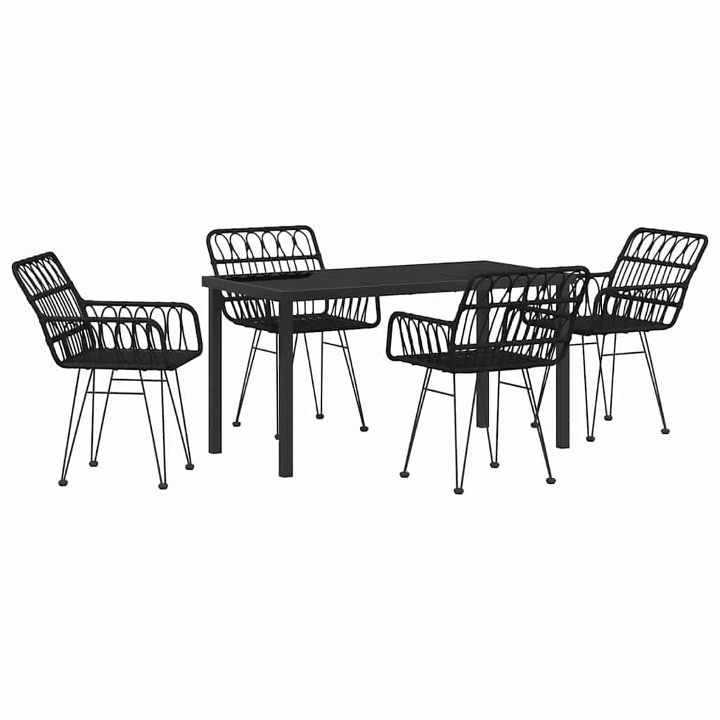 Kert étkező szett 5 pcs Fekete Porszórt acél