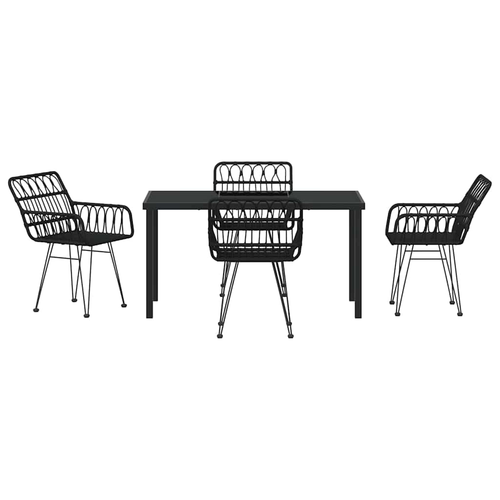 Kert étkező szett 5 pcs Fekete Porszórt acél