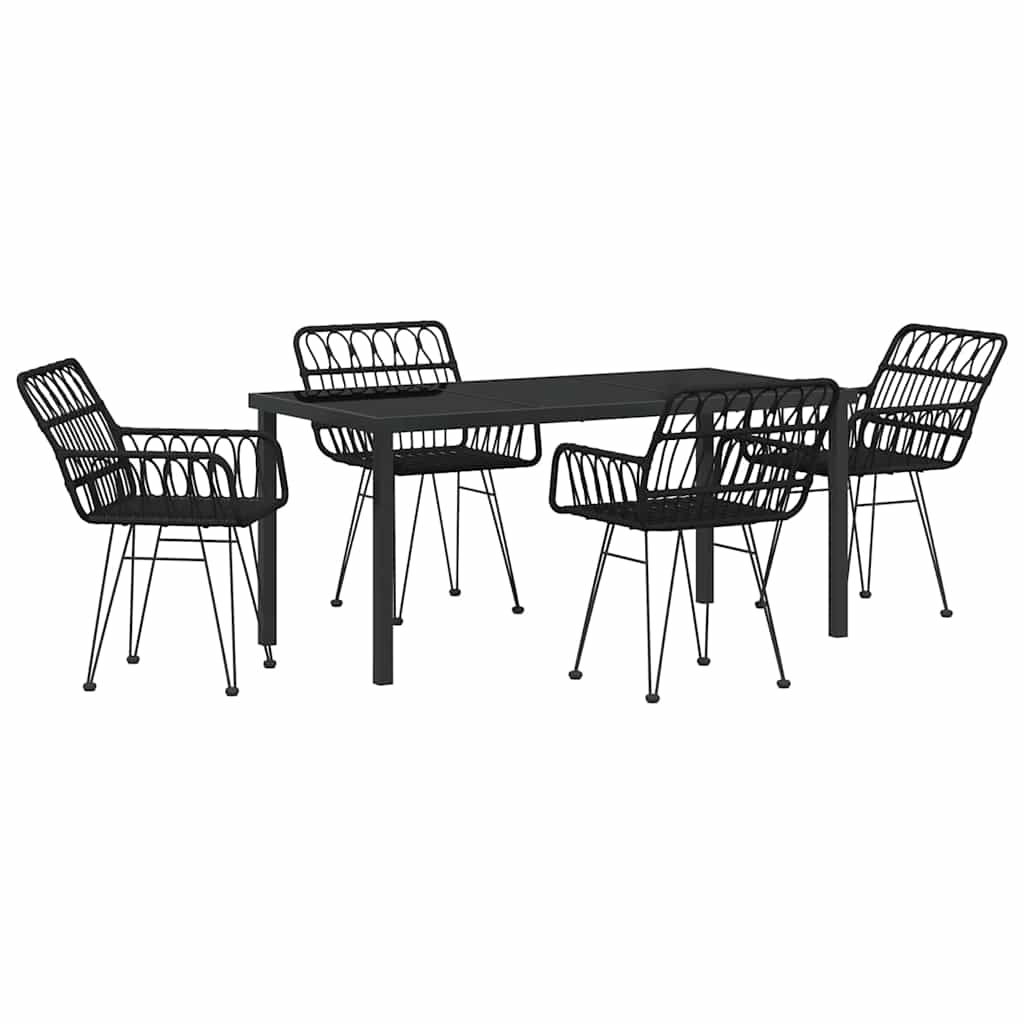 Kert étkező szett 5 pcs Fekete Porszórt acél