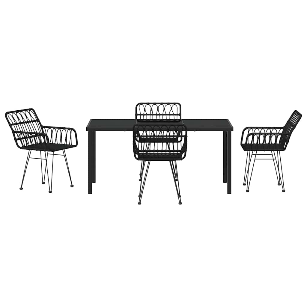 Kert étkező szett 5 pcs Fekete Porszórt acél