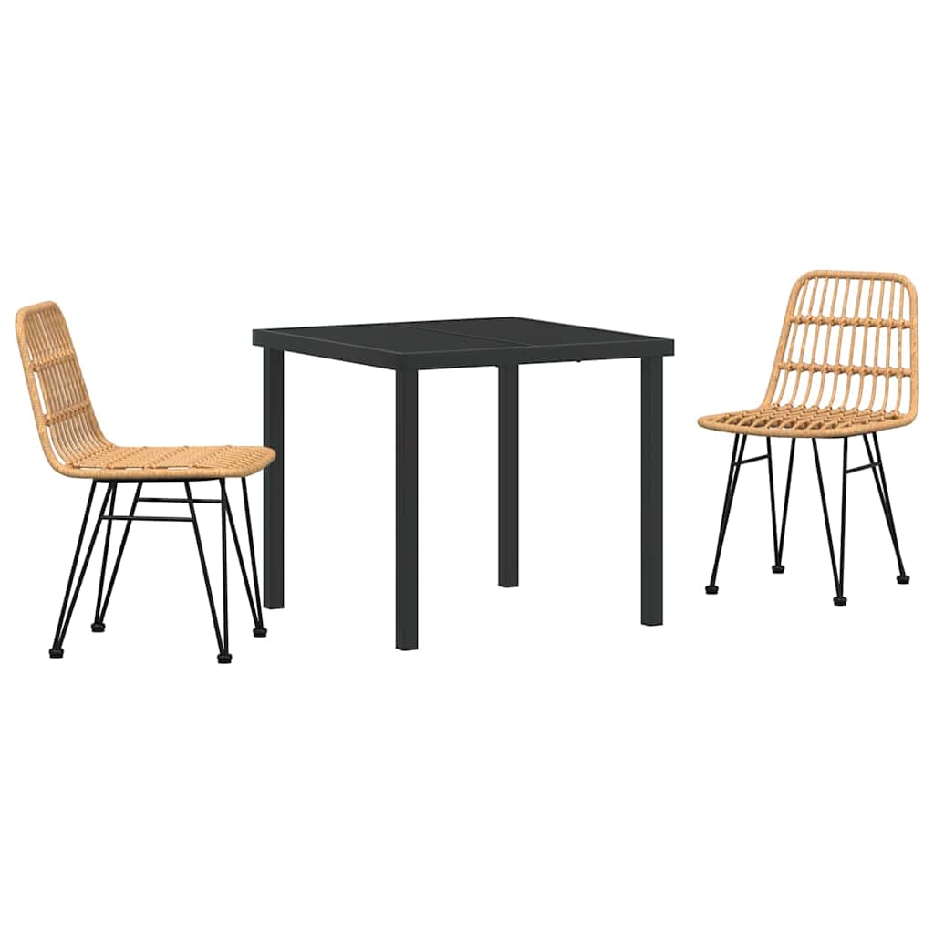 Kert étkező szett 3 pcs Barna Porszórt acél