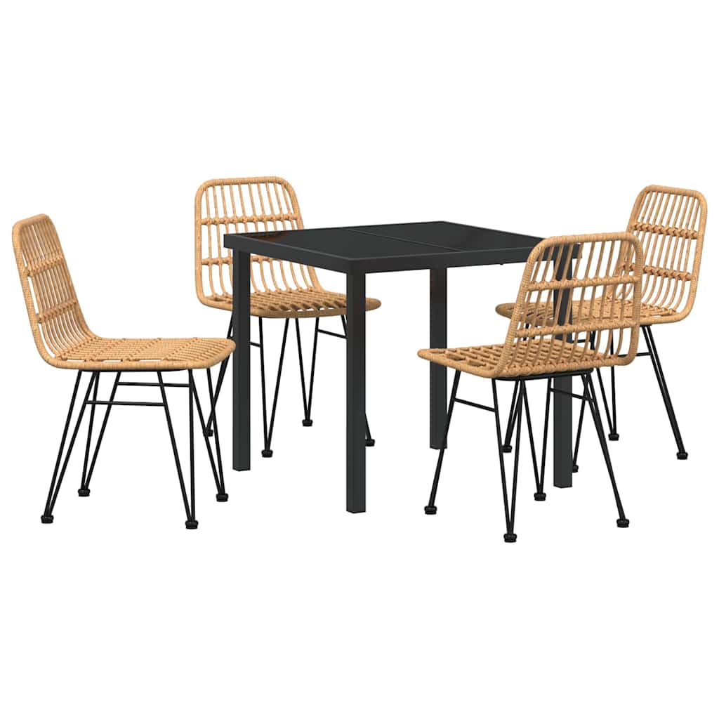 Kert étkező szett 5 pcs Barna Porszórt acél
