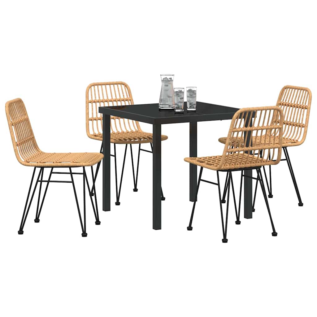 Kert étkező szett 5 pcs Barna Porszórt acél