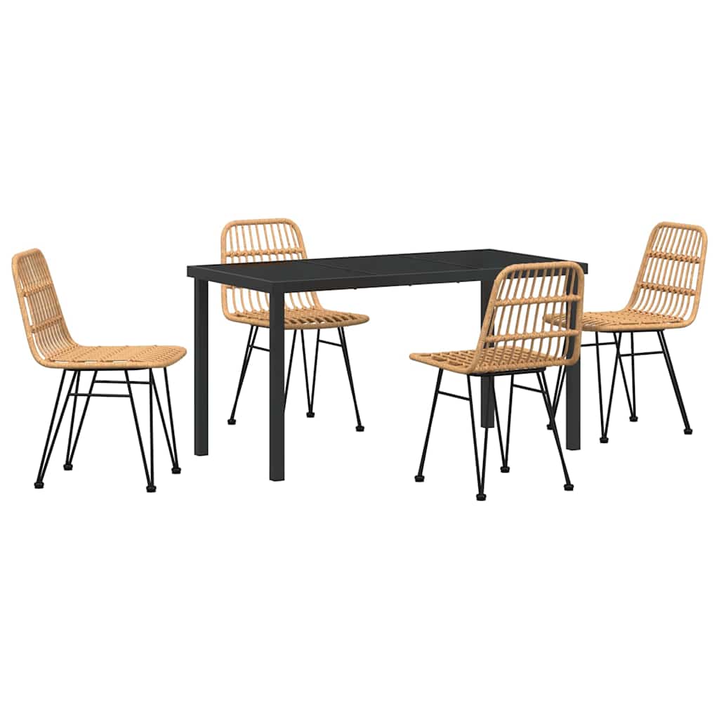 Kert étkező szett 5 pcs Barna Porszórt acél