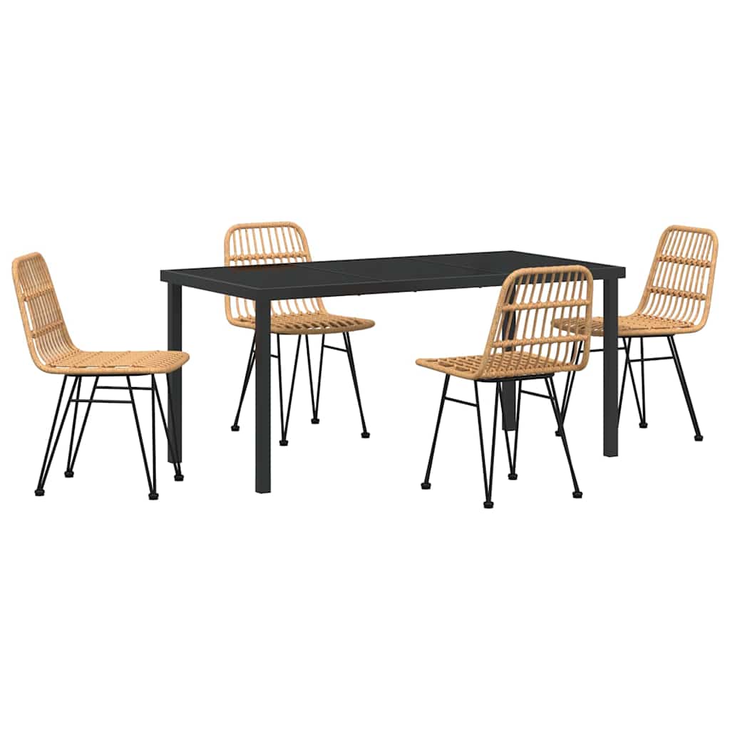 Kert étkező szett 5 pcs Barna Porszórt acél