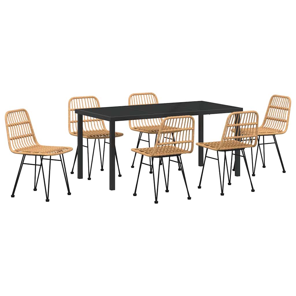 Kert étkező szett 7 pcs Barna Porszórt acél