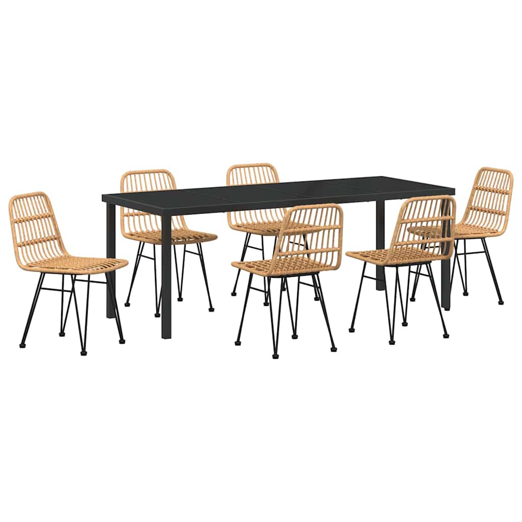 Kert étkező szett 7 pcs Barna Porszórt acél