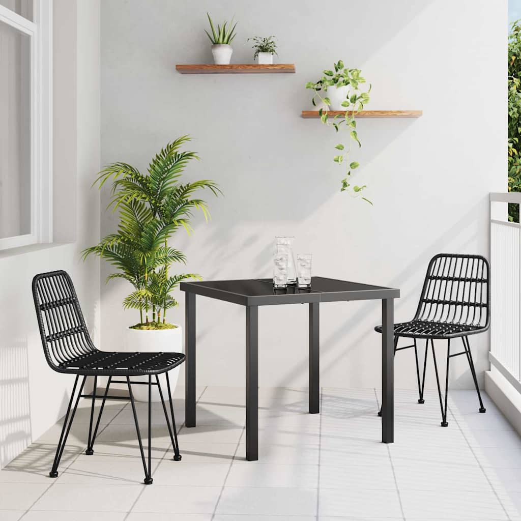 Kert étkező szett 3 pcs Fekete Porszórt acél