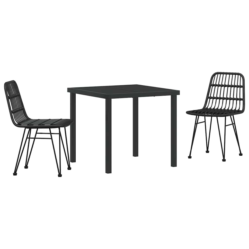 Kert étkező szett 3 pcs Fekete Porszórt acél
