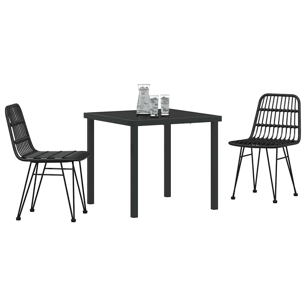 Kert étkező szett 3 pcs Fekete Porszórt acél