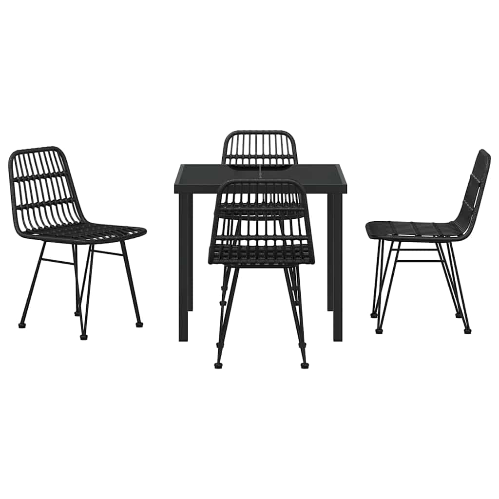 Kert étkező szett 5 pcs Fekete Porszórt acél
