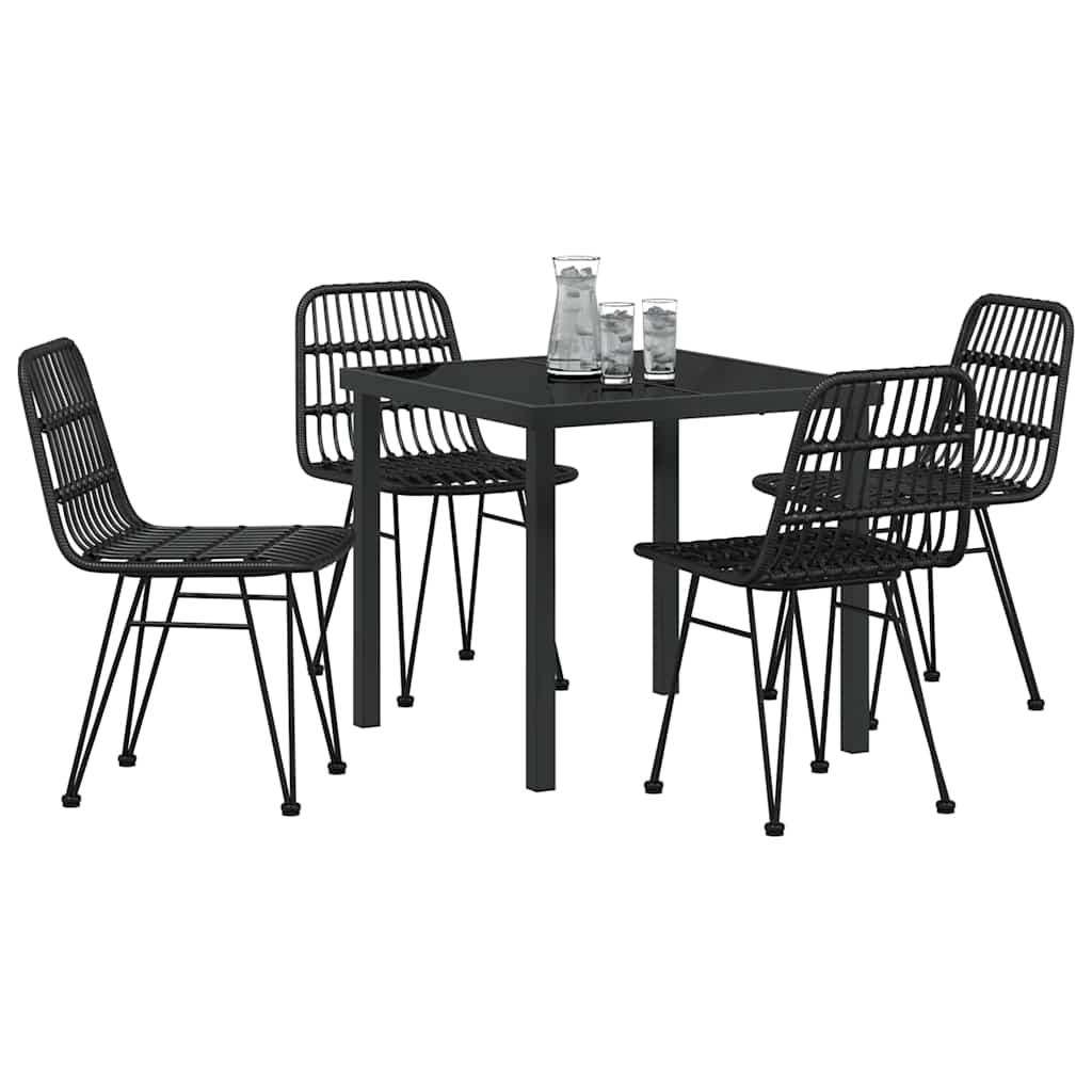 Kert étkező szett 5 pcs Fekete Porszórt acél