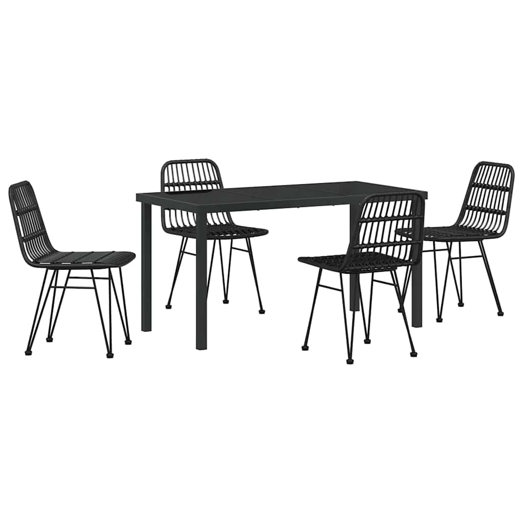 Kert étkező szett 5 pcs Fekete Porszórt acél