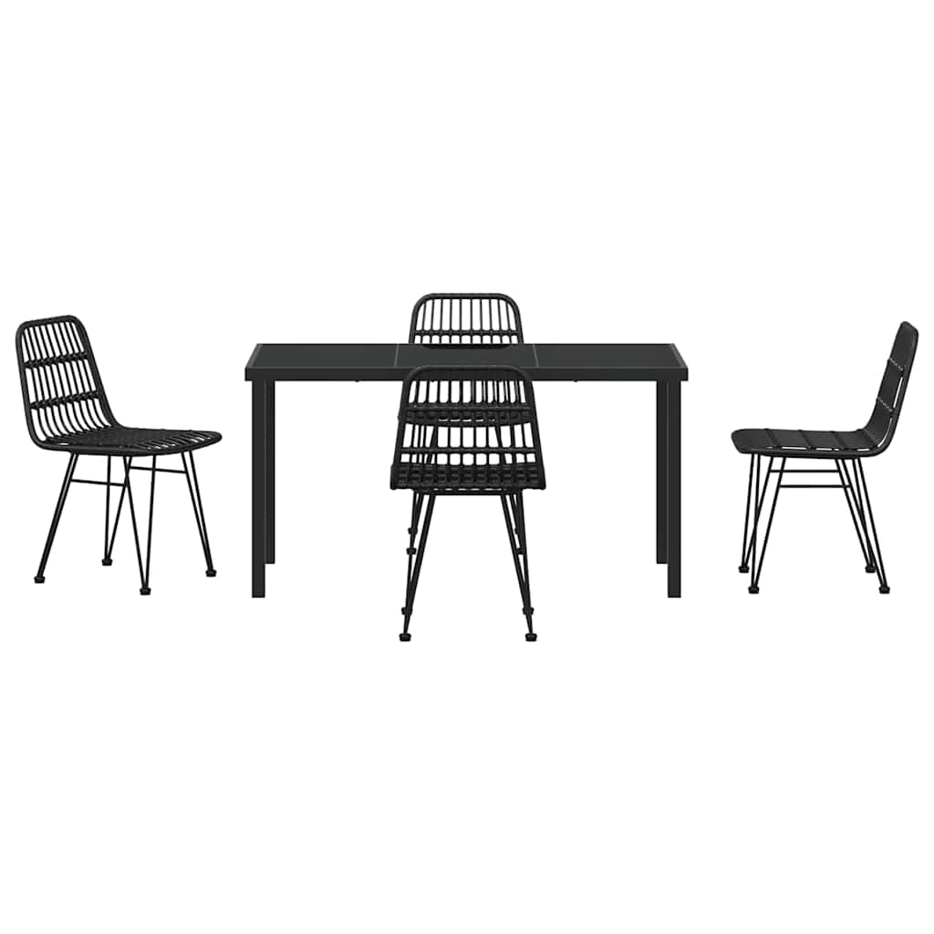 Kert étkező szett 5 pcs Fekete Porszórt acél