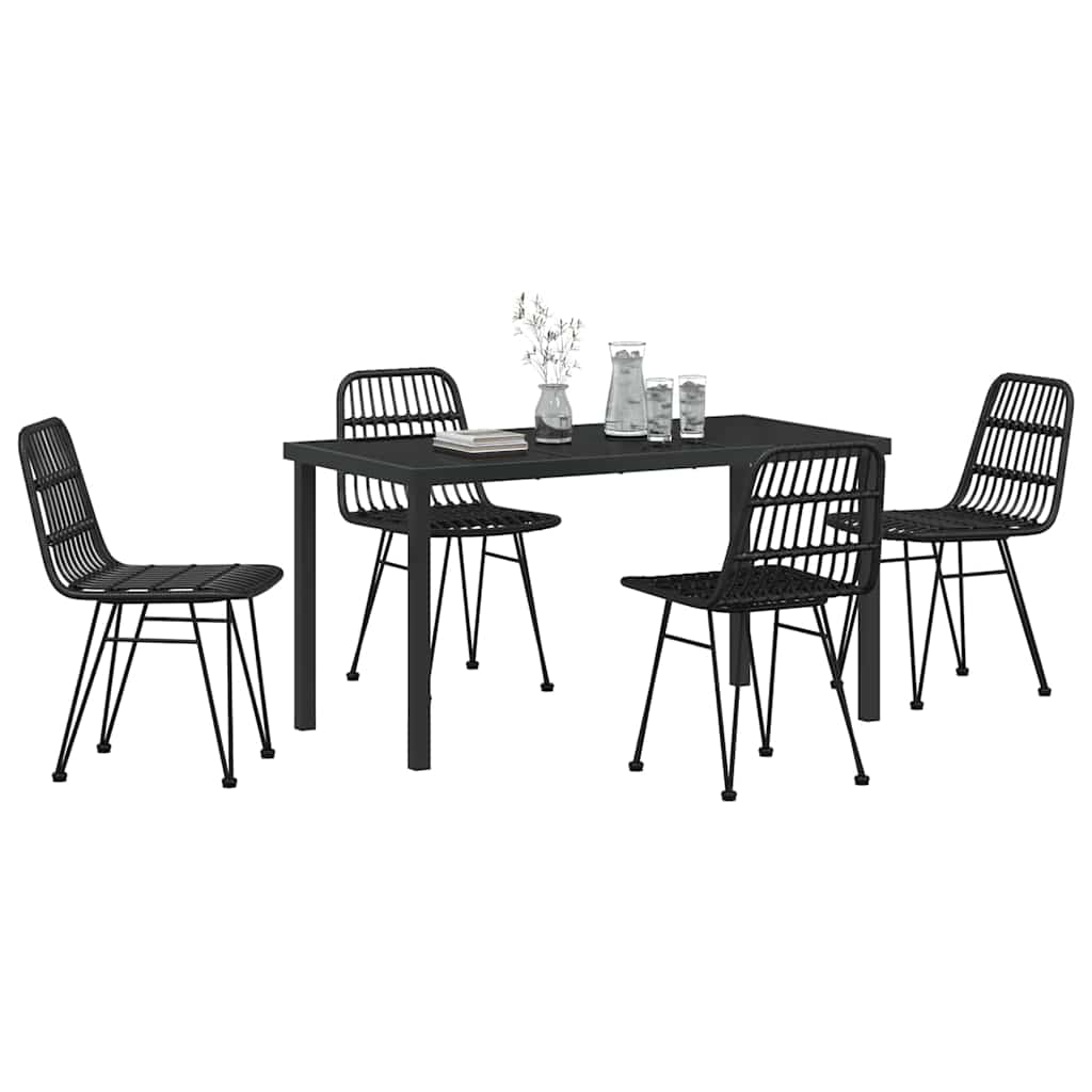 Kert étkező szett 5 pcs Fekete Porszórt acél