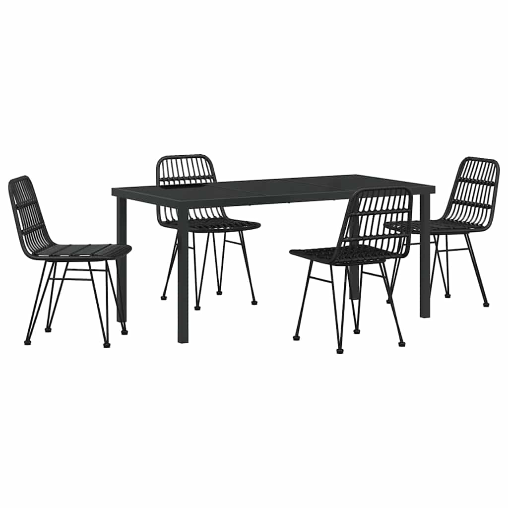 Kert étkező szett 5 pcs Fekete Porszórt acél