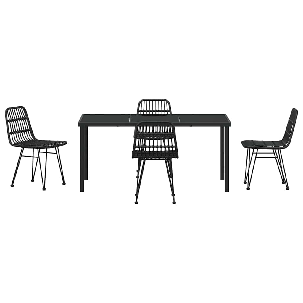 Kert étkező szett 5 pcs Fekete Porszórt acél