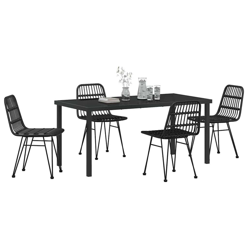 Kert étkező szett 5 pcs Fekete Porszórt acél