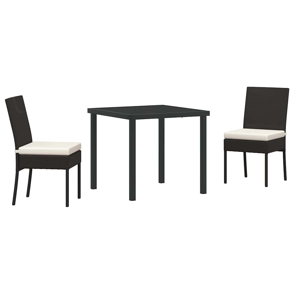Kert étkező szett 3 pcs Fekete Porszórt acél