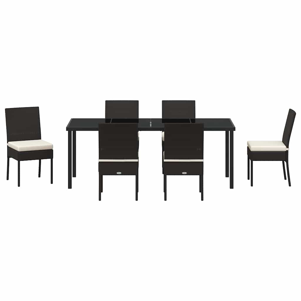 Kert étkező szett 7 pcs Fekete Porszórt acél