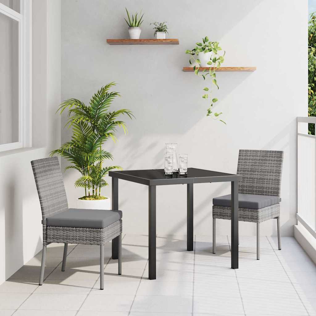 Kert étkező szett 3 pcs Szürke Porszórt acél