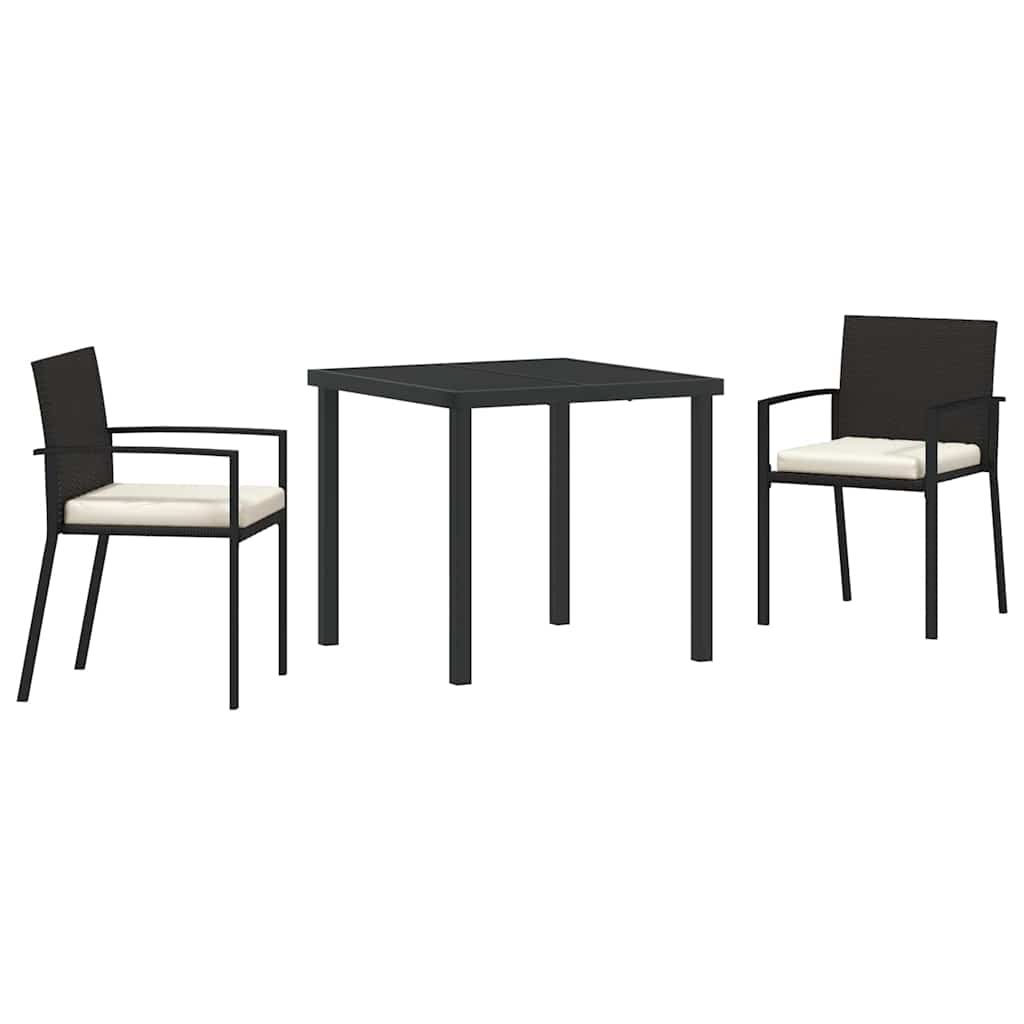 Kert étkező szett 3 pcs Fekete Porszórt acél