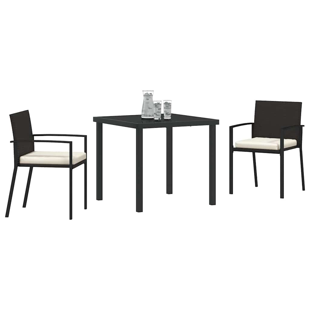 Kert étkező szett 3 pcs Fekete Porszórt acél