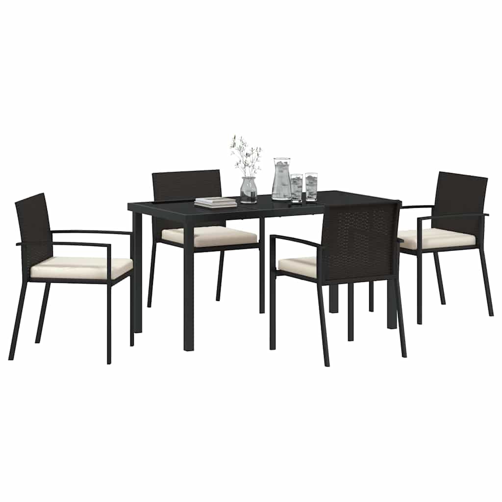 Kert étkező szett 5 pcs Fekete Porszórt acél
