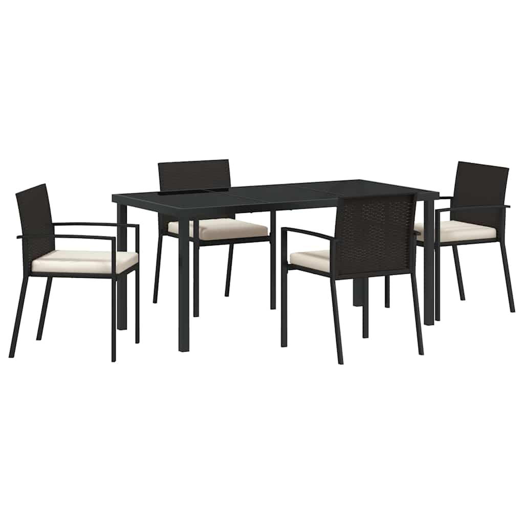 Kert étkező szett 5 pcs Fekete Porszórt acél