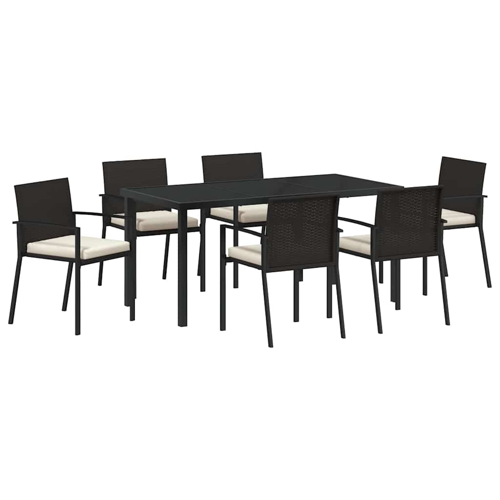 Kert étkező szett 7 pcs Fekete Porszórt acél