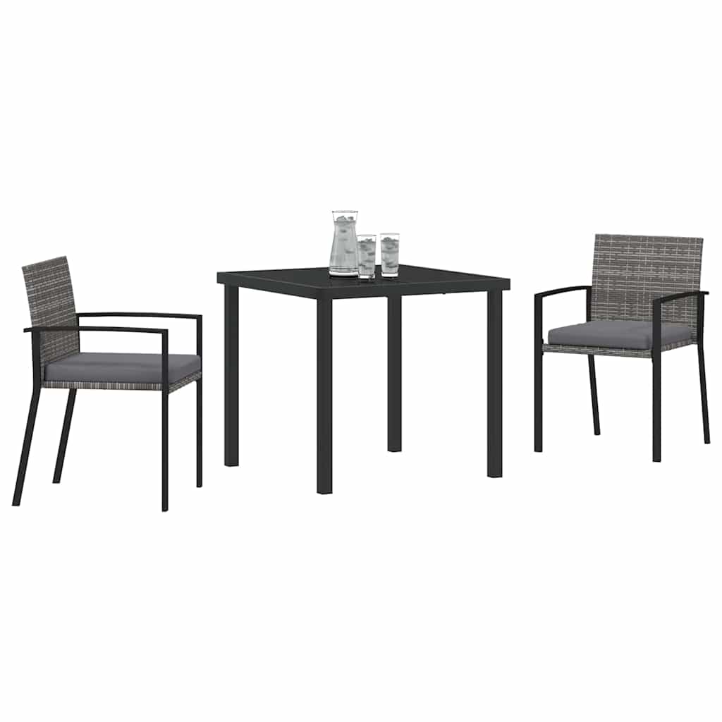 Kert étkező szett 3 pcs Szürke Porszórt acél