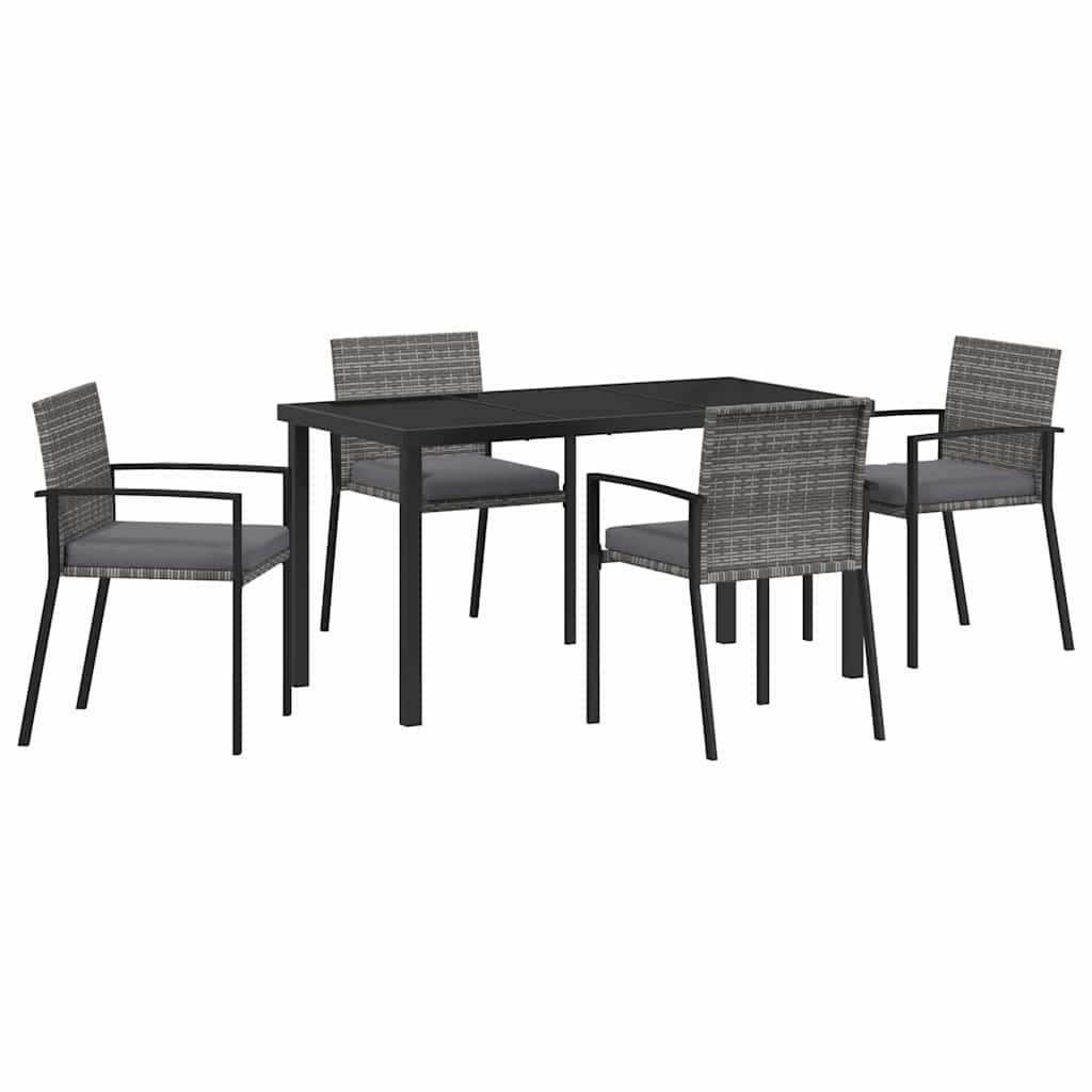 Kert étkező szett 5 pcs Szürke Porszórt acél
