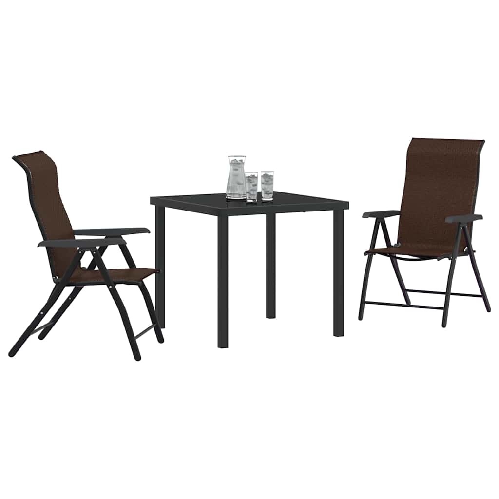 Kert étkező szett 3 pcs Barna Porszórt acél
