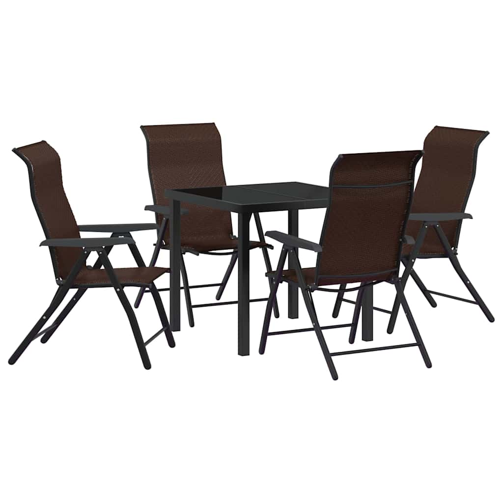 Kert étkező szett 5 pcs Barna Porszórt acél