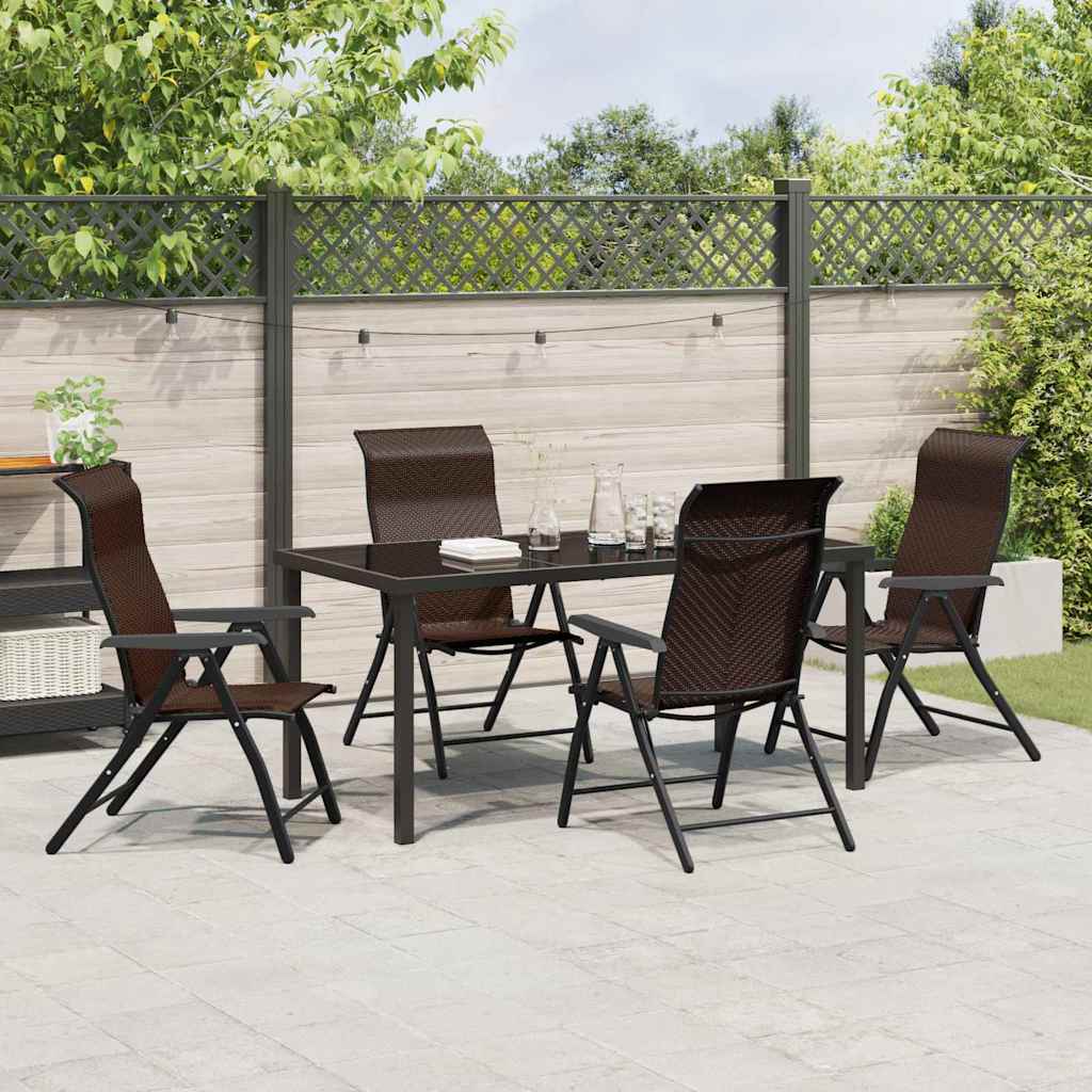 Kert étkező szett 5 pcs Barna Porszórt acél