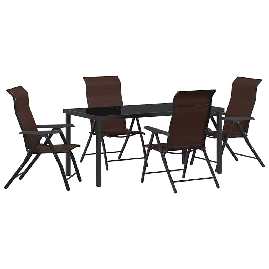 Kert étkező szett 5 pcs Barna Porszórt acél