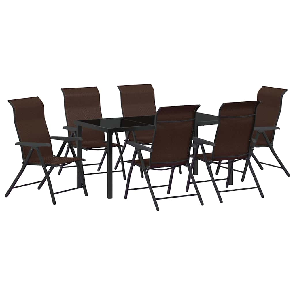 Kert étkező szett 7 pcs Barna Porszórt acél