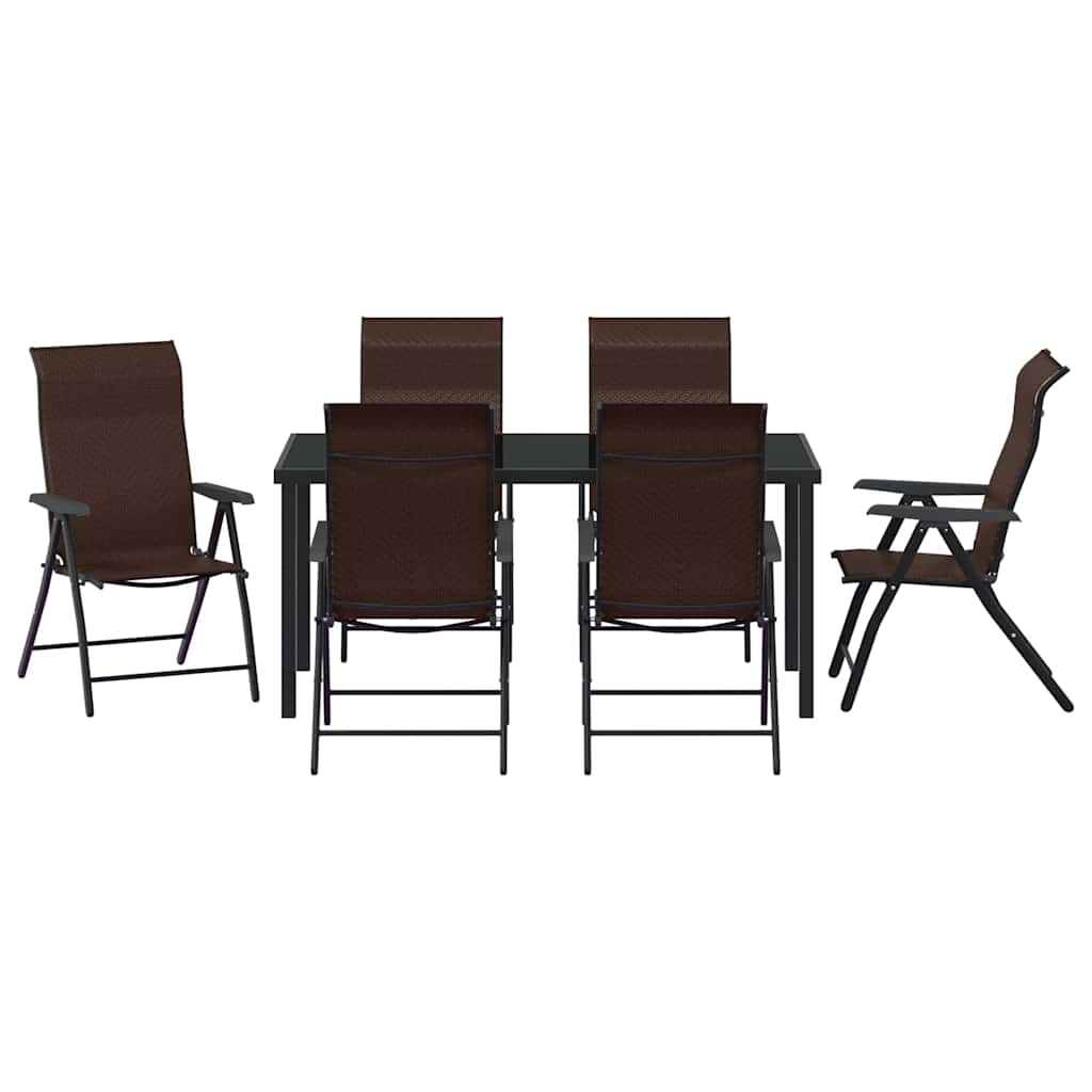 Kert étkező szett 7 pcs Barna Porszórt acél