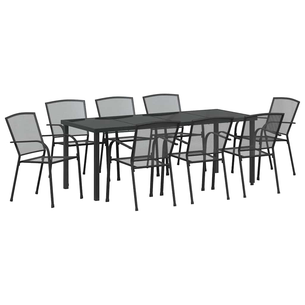 Kert étkező szett 9 pcs Antracit Porszórt acél