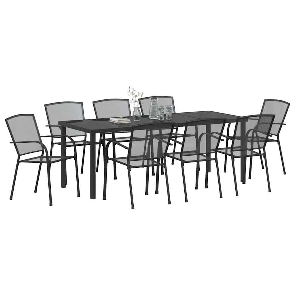 Kert étkező szett 9 pcs Antracit Porszórt acél